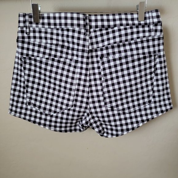 Express Black and White Gingham Plaid High Rise Shortie - Picture 7 of 15